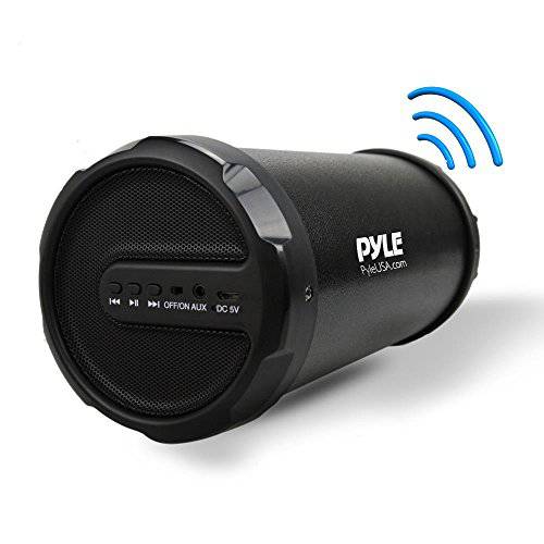 Pyle 휴대용 스피커, Boombox, 블루투스 스피커, 충전식 배터리, 써라운드 사운드, 디지털 사운드 앰프, 3.5mm Aux Input, 2.1 Channel Hi-Fi 액티브 스테레오 스피커 시스템 in 블랙 - PBMSPG11