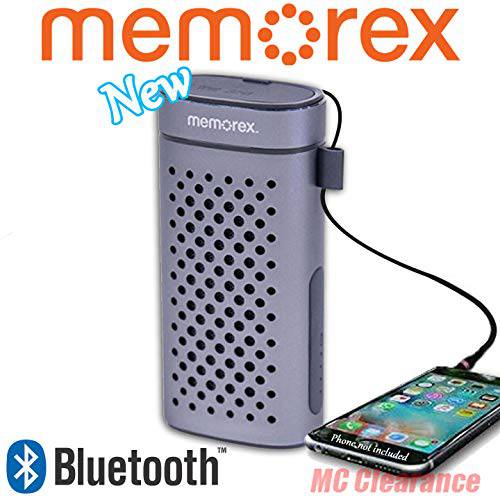 Memorex FlexBeats MWB3363 휴대용 블루투스 스피커 Aux 오디오 Input 3.5W RMS 시스템 파워 with Built-in 마이크, 마이크로폰 - GUNMETAL 그레이