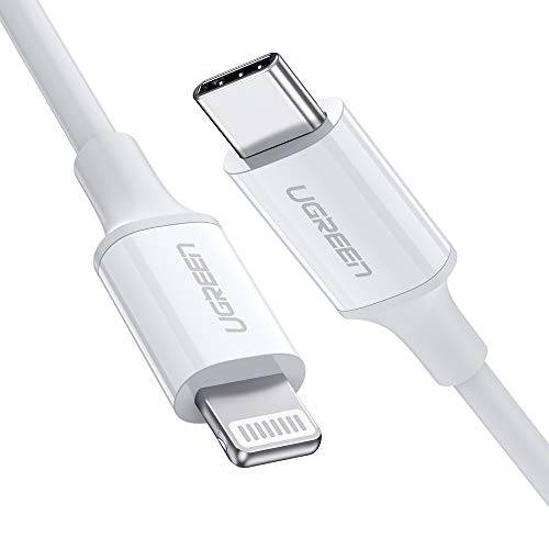 UGREEN USB-C to 라이트닝 케이블 [3FT MFi-Certified] support 파워 Delivery 고속충전 동기화 with 타입 C PD 충전, 호환가능한 for 아이폰 SE 11 프로 맥스 XR Xs 맥스 플러스 8, 에어팟, 아이패드