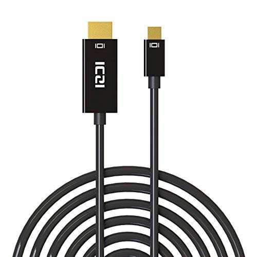 ICZI MiniDisplayPort, 미니, 미니사이즈 DP to HDMI, 썬더볼트 to HDMI (미니, 미니사이즈 DP) 어댑터 케이블, Gold-Plated, 10 Feet/ 3 M