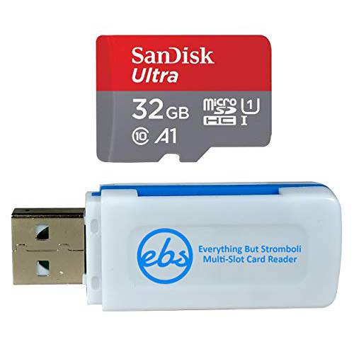 샌디스크 32GB 울트라 미니 SDHC 메모리 카드 Works with 삼성 갤럭시 탭 E 8.0 Inch, E 9.6, 탭 S2 9.7, S 8.0 태블릿, 태블릿PC, 폰 스토리지 번들,묶음 with (1) Everything But 스트롬볼리 TF, SD 카드 리더, 리더기