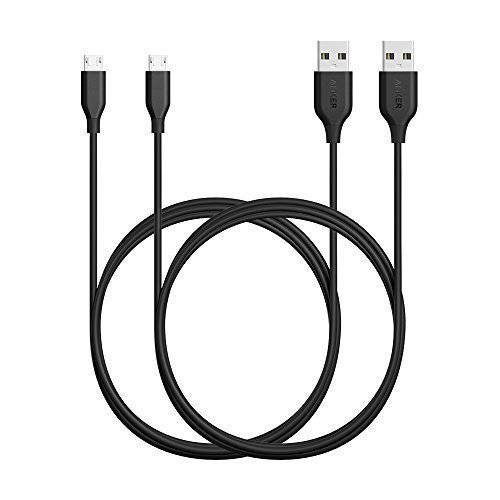[2-Pack] Anker Powerline 미니 USB (6ft) - 듀러블 충전 케이블, with Aramid 파이버 and 5000+ Bend Lifespan for 삼성, 넥서스, LG, 모토로라, 안드로이드 스마트폰 and More (Black)