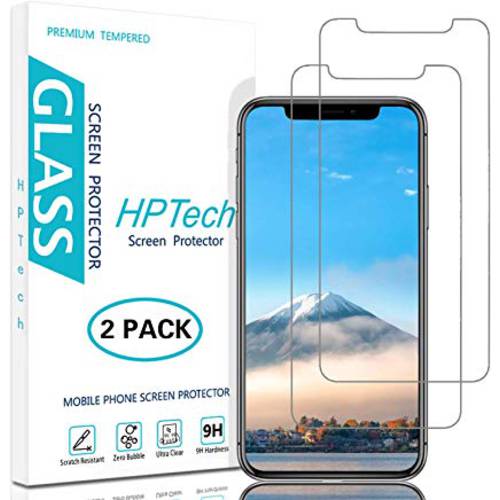 HPTech  아이폰 XR 화면보호필름, 액정보호필름 - (2-Pack) 강화유리 필름 애플 아이폰 XR/ 아이폰 11 [6.1-inch] 기포 프리 9H 강도 라이프타임 교체용 워런티