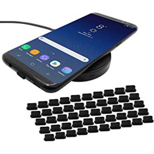 PortPlugs USB C Plug 커버 (50 Pack) 실리콘 Dust Plugs, 호환가능한 with 삼성 s20, s10, s9, s8, 노트 9, 10, Pixel, Any 타입 C Port on 스마트폰 or 노트북 (Black)