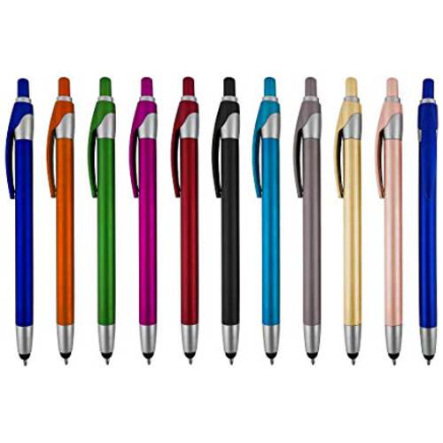 스타일러스 Pens,펜 -스크린 스타일러스 펜 with BallpointBlue 잉크 Writing- 센서티브 rubber 팁 for Your 폰- 삼성 갤럭시& Most 터치 스크린 Devices-Assorted Colors-pen and 스타일러스 combo 12 Pack