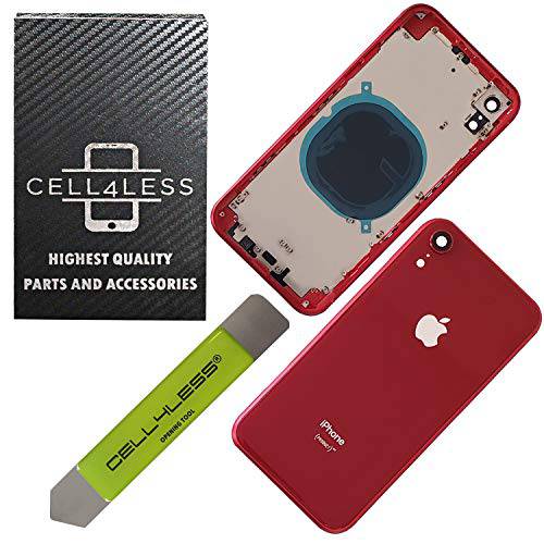 CELL4LESS Midframe 호환가능한 w/ 아이폰 XR Models - No 컴포넌트 or 무선충전기, 무선충전 패드 (제품 레드)