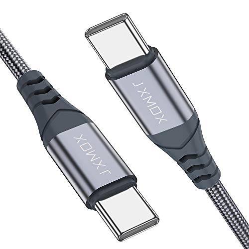 USB C to USB C 케이블 [2 Pack 3.3ft], JXMOX USB 타입 C 고속충전기 Nylon Braided 충전 케이블 호환가능한 with 삼성 갤럭시 S20 S20+ S20 울트라 노트 10, 구글 Pixel 2/ 3/ 4 XL, 아이패드 프로 2018 etc-Grey