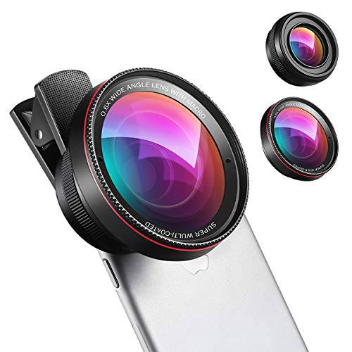 (New) 폰 카메라 Lens, 0.6X 슈퍼 와이드 앵글 Lens, 15X Macro Lens, 2 in 1 Clip-On 휴대폰, 스마트폰 렌즈 Kit for 아이폰, 삼성, Other 스마트폰