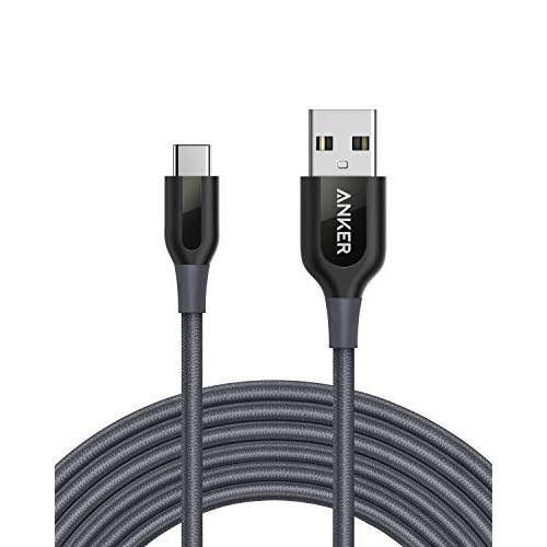USB C 케이블, Anker Powerline+ USB-C to USB-A [10ft], Double-Braided Nylon 고속충전 케이블, for 삼성 갤럭시 S10/ S9/ S9+ / S8/ S8+ /  노트 8, LG V20/ G5/ G6, and More (그레이)
