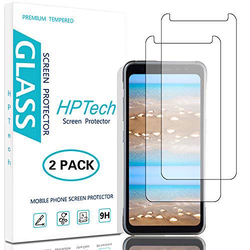 HPTech  갤럭시 S8 액티브 화면보호필름, 액정보호필름 - 강화유리 필름 for 삼성 갤럭시 S8 액티브, 간편 to Install, 기포 방지, 9H 강도, 2-Pack