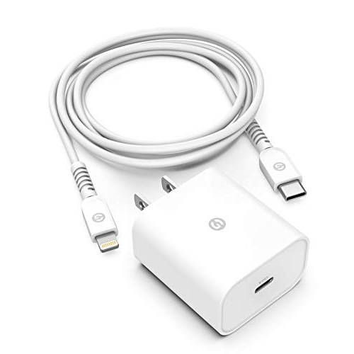 (애플 MFi 인증된) Galvanox USBC 아이폰 충전 | Type-C to 라이트닝 케이블 with USB C 울트라 고속충전 월 어댑터 (18W)