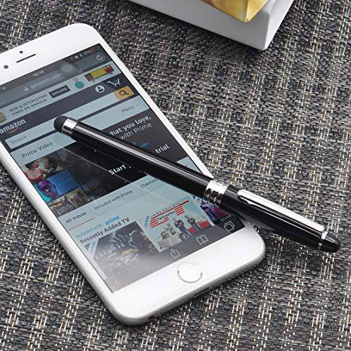 LACHIEVA Roller 펜 with 터치 펜, Black 배럴, 클래식 Design, 독일 Schneider 리필용 Black and 블루