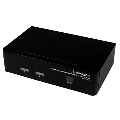 StarTech.com 2 Port DisplayPort,DP KVM Switch - 2560x1600 @60Hz - 듀얼 Port DP USB, 키보드, 영상, 마우스 Switch Box w/ 오디오 for 컴퓨터 and 모니터 (SV231DPUA)