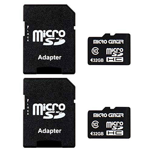 Micro Center 32GB Class 10 미니 SDHC 조명 메모리 카드 어댑터포함 2 팩