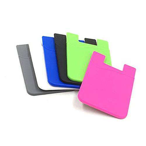 Kinteshun Cards 홀더 with 휴대폰, 스마트폰 지지대, 범용 Multiuse Stick-on 실리콘 Rubber 스마트폰 슬리브 지원 Wallet(6pcs with