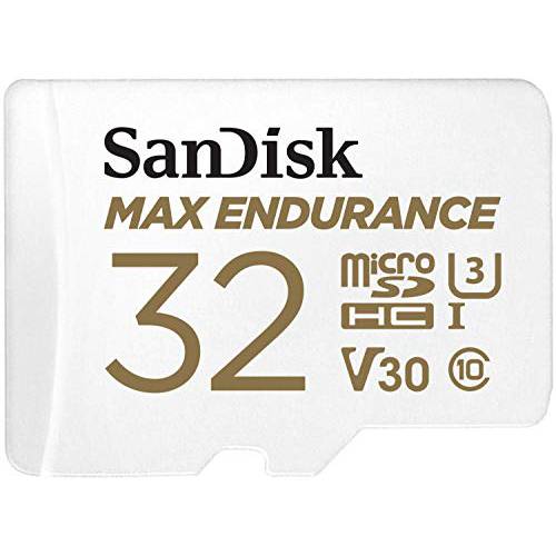 샌디스크 32GB 맥스 Endurance microSDHC 카드 어댑터포함 가정용 안전 캠 and 대시보드 캠 - C10, U3, V30, 4K UHD, Micro SD 카드 - SDSQQVR-032G-GN6IA