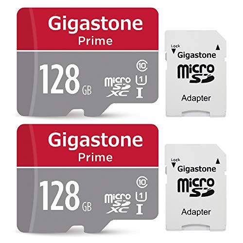 Gigastone 128GB 2-Pack Micro SD 카드 어댑터포함 게이밍 A1 U1 C10 Class 10 100MB S 풀 HD Available Micro SDXC UHS-I 메모리 카드
