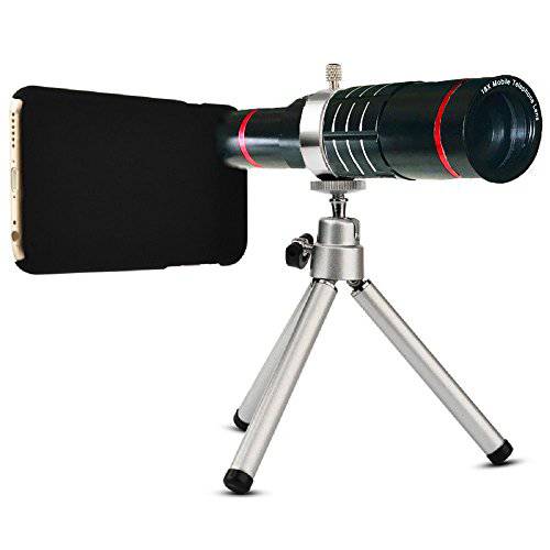 Youniker Optical 카메라 렌즈 Kit for 아이폰 6 플러스, 18x Manual Focus 망원 렌즈 for 아이폰 6S 플러스, Including 18x 알루미늄 Zoom 텔레스코프 카메라 렌즈 with 삼각대+ iPhone6 플러스/ 6S 플러스 케이스