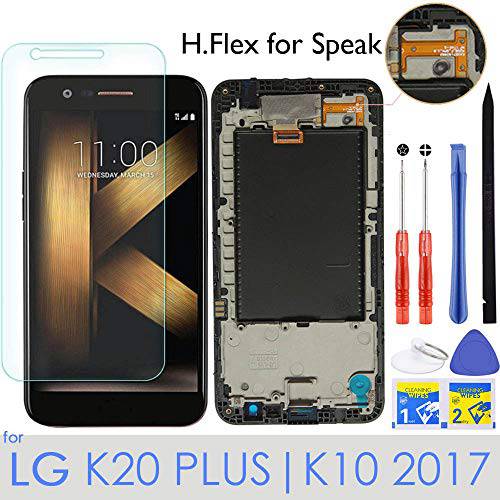 iFixmate LCD 스크린 교체용 터치 디지타이저 with H 구부러지는 and 프레임 Pre 조립된 for LG K20 플러스 T-Mobile TP260 MP260 K10 2017(Black)