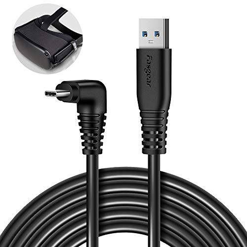 USB 3.0 타입 C 케이블 16ft (5m) for Oculus 퀘스트 Link, Fasgear 5 Gbps 고속 USB 3.1 Gen 1 타입 A to USB-C 케이블 for VR 헤드폰,헤드셋 and 게이밍 PC, 듀러블 TPE 3A 고속 충전 플렉시블 케이블 (Black)
