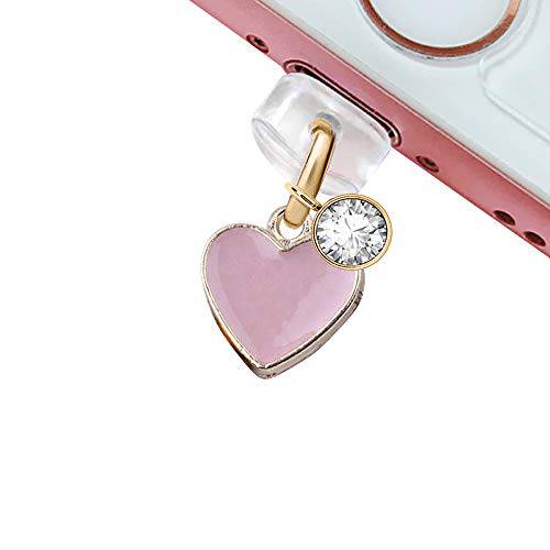 CP143 USB 충전 Port Anti Dust Plug Cute Pink Heart Love Pendant 폰 장식 for 아이폰 11/ XS 맥스/ XR/ X/ 8 플러스/ 7/ 6S/ 7/ SE 아이패드 iPod