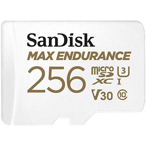 샌디스크 256GB 맥스 Endurance microSDXC 카드 어댑터포함 가정용 안전 캠 and 대시보드 캠 - C10, U3, V30, 4K UHD, Micro SD 카드 - SDSQQVR-256G-GN6IA