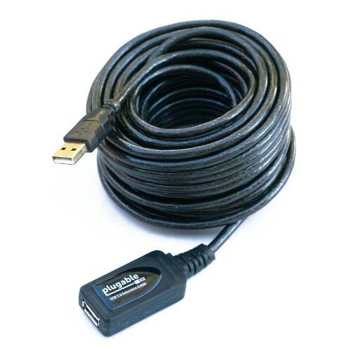 Plugable USB 연장 케이블 - 33’, 블랙 ( USB2-10M)