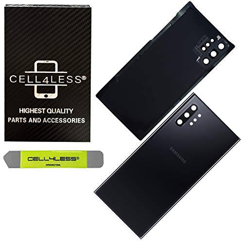Cell4less 후면 글래스 교체용 Kit for 갤럭시 노트 10+  플러스 with Preinstalled 카메라 렌즈&  접착제 (Aura 화이트)