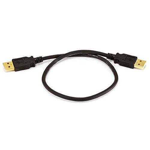 Monoprice 105441 1.5ft USB 2.0 A Male to A Male 28/ 24AWG 케이블 ( 금도금) - 블랙 for Data 전송 하드디스크 인클로저, 프린터, 모뎀, 캠 and More