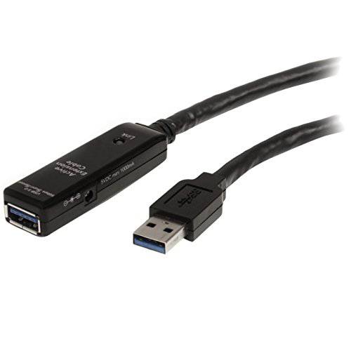 StarTech .com 16.4ft 액티브 USB 3.0 연장 케이블 with AC 파워 어댑터 - 보호처리된 - Male to Female USB USB 3.1 Gen 1 타입 A (5Gbps) 확장기 (USB3AAEXT5M)