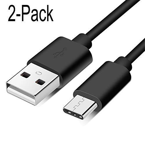 USB 타입 C 케이블, VectorTech [2-Pack 6Ft] 프리미엄 USB-C to USB-A 고속 충전 타입 C 케이블, 호환가능한 포함 삼성 갤럭시 S10/ S9/ S8/  노트 8,  노트 9 LG V30/ V20/ G5/ G6/ G7 and More (블랙)