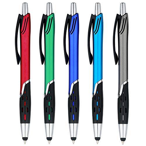 스타일러스 Pens,펜, 펜 - 2 in 1 터치 스크린&  필기 펜, 센서티브 스타일러스 팁 - for 당신 아이패드, 아이폰, 킨들, Nook, 삼성 갤럭시& More - 다양한 컬러, 5 Pack