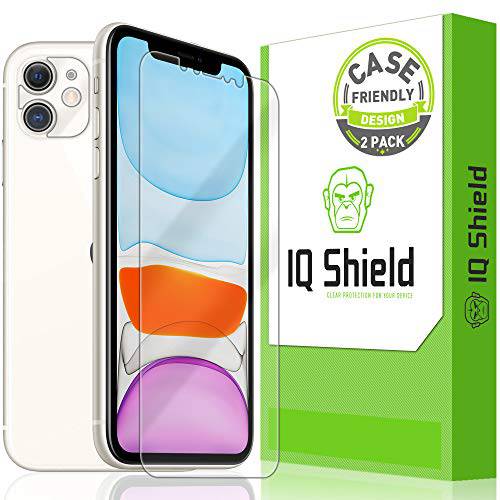 IQ 쉴드 화면보호필름, 액정보호필름 호환가능한 포함 애플 아이폰 11 (6.1 inch)(2-Pack)(Case Friendly+  카메라 Lens) LiquidSkin Anti-Bubble 투명 필름