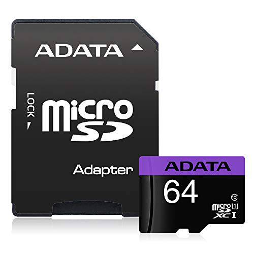 ADATA Premier 64GB microSDHC/ SDXC UHS-I U1 Class 10 메모리 카드 어댑터포함 (AUSDX64GUICL10-RA1)