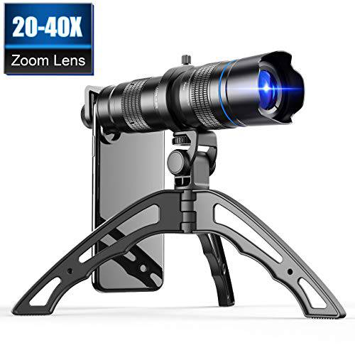 Apexel HD 20-40X Zoom 렌즈 포함 삼각대 망원 휴대용 폰 렌즈 텔레스코프 for 아이폰 삼성 Other 스마트폰 사냥 캠핑 Sports