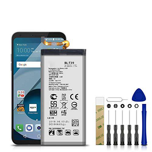 for MetroPCS LG Q7 플러스 Q610MA LM-Q610MA 교체용 배터리 BL-T39 with 리페어 툴 Kit and 접착제