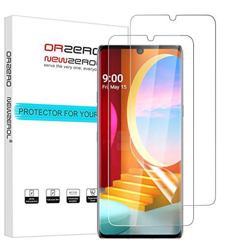 (2 팩) Orzero  호환가능한 for LG Velvet (프리미엄 퀄리티) 엣지 to 엣지 (풀 커버리지) 화면보호필름, 액정보호필름, 하이 해상도 Anti-Scratch Bubble-Free (라이프타임 교체용)