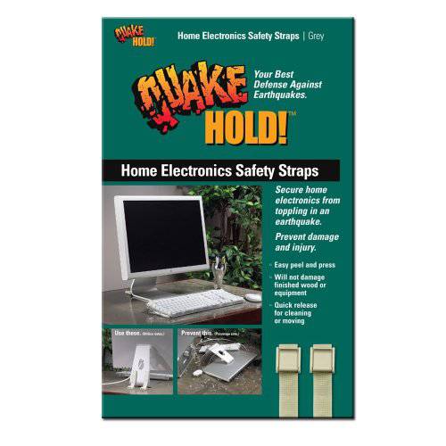 QuakeHold 4172 홈 전자제품 세이프티,안전 스트랩, 그레이