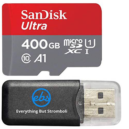삼성 갤럭시 S9 메모리 카드 SanDisk 400GB 울트라 Micro SD SDXC UHS-I Class 10 for S9+, S9 플러스 (SDSQUAR-400G-GN6MA) with Everything But 스트롬볼리 (TM) 카드 리더,리더기
