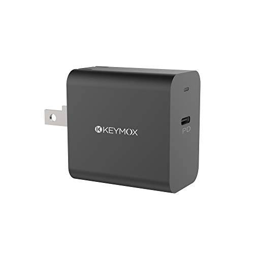 USB C 고속충전기, KEYMOX 18W PD 어댑터 with 폴더블 Plug, Ultra-Compact USB C 벽면 충전 호환가능한 with 아이폰 11 프로, 에어팟 프로, 구글 Pixel 3/ 3 XL, LG, 화웨이, 삼성 and More