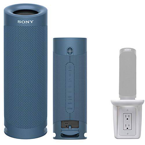 Sony SRSXB23 엑스트라 베이스 블루투스 무선 휴대용 스피커 (블루) Knox 기어 다용도 콘센트 벽면 선반형 번들,묶음 (2 아이템)