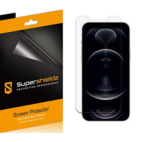 (6 팩) Supershieldz 아이폰 12 프로 맥스 (6.7 인치) 화면보호필름, 액정보호필름, 하이 해상도 클리어 쉴드 (애완동물)