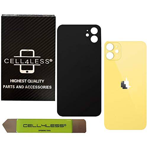 Cell4less 후면 글래스 교체용 키트 The 아이폰 11 ~ 리어, 후방 후면 글래스 w/ 리무버 툴 (Yellow)