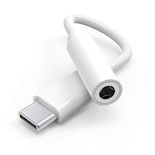 EMATECABLE USB 타입 C to 3.5mm 헤드폰 잭 오디오 어댑터 커넥터. 호환가능한 픽셀 4 3 2 XL, 삼성 갤럭시 S20+ S20 울트라 노트 20 10+, 맥북 프로 에어, 아이패드 프로. (화이트)