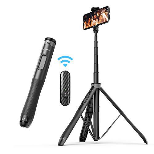 ATUMTEK 51 셀피 스틱 삼각대,  올인원 확장가능 폰 삼각대 스탠드 블루투스 리모컨 360° 회전 아이폰 and 안드로이드 폰 Selfies, 비디오 레코딩, Vlogging, 라이브 스트리밍 - 블랙