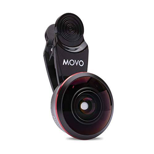 Movo SPL-FE 238° 슈퍼 어안 렌즈 범용 클립 마운트  스마트폰 - 어안 렌즈 아이폰, 안드로이드, and 태블릿 - 클립 on 카메라 렌즈 키트 포토 렌즈  휴대폰