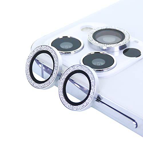 카메라 렌즈 보호 아이폰 12 프로 맥스 6.7 인치, [3 팩] DMaos 카메라 다이아몬드 글리터, 빤짝이 링 커버 원 Anti-Scratch 강화유리 여성용 - 실버