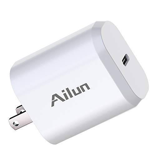 Ailun USB C 파워 어댑터, PD 포트 벽면 충전기 블록 20W 고속충전 아이폰 12/ 12 프로/ 12 프로 맥스/ 12 미니/ 11, 갤럭시, 픽셀 4/ 3, 아이패드 프로 (케이블 Not 포함)