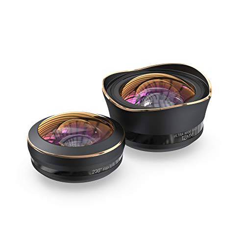 ShiftCam Ultra-Wide ProLens 키트 아이폰 and 안드로이드 스마트폰 - 12mm Ultra-Wide 앵글 렌즈, 230° 어안 렌즈, 범용 마운트 and 여행용 파우치
