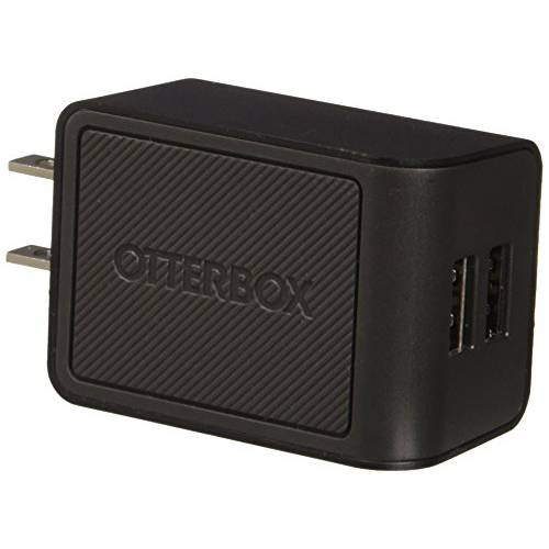 Otterbox 듀얼 포트 벽면 충전기 (4.8 앰프) - 리테일 포장, 패키징 - 블랙